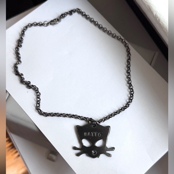 😈 Vintage Watto Outlaw Bad Kitty Gunmetal Steel Necklace 😈 - Picture 10 of 16